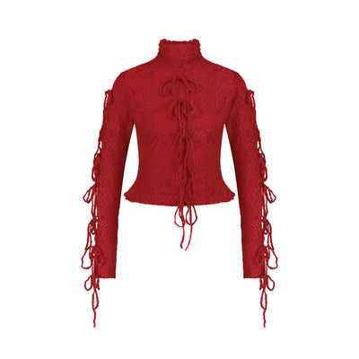 Dracy Red Lace Top