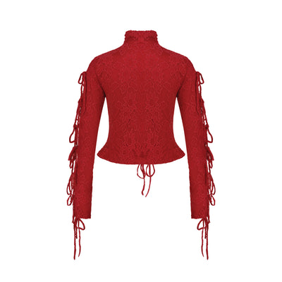 Dracy Red Lace Top