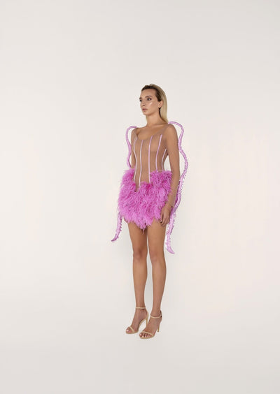 feather design dress by lilo